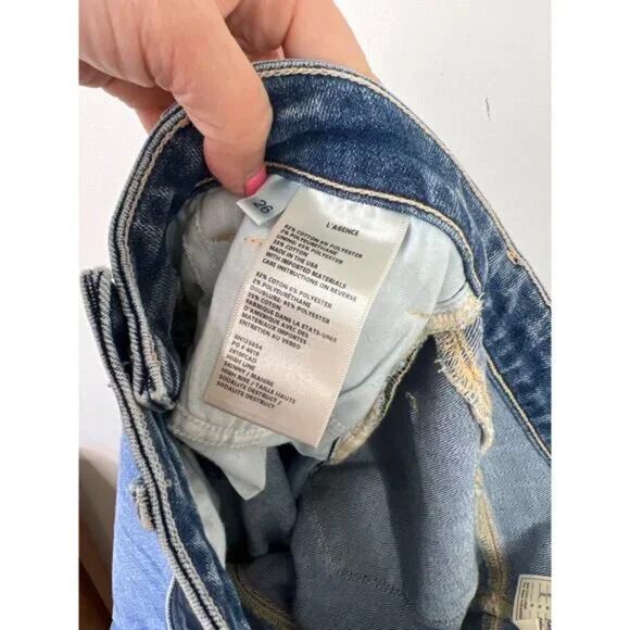 NEW L'Agence High Line High Rise Skinny Jeans Women's Sodalite Destruct Size: 26